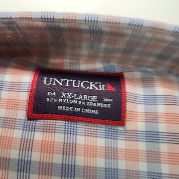 UNTUCKit XXL Regular Long Sleeve Shirt Button Up Collard MOSELLE 92% NYLON RWB - Picture 3 of 6